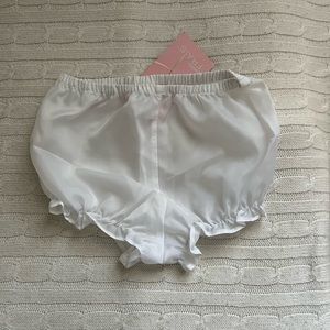 Little girls white dressy panties, size 24M